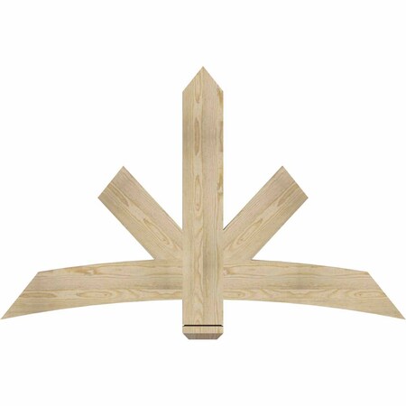 Ekena Millwork Alberta Rough Sawn Timber Gable Bracket, Douglas Fir, 60"W x 38"H x 2"D x 6"F, 15/12 Pitch GBW060X38X0206ALB00RDF